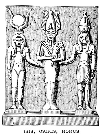 Ancient Egyptian Depiction Of Isis, Osiris And Horus Coloring Page